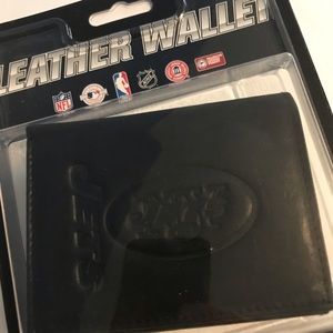 Original New Leather Wallet JETS NFL, black